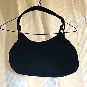 Black suede purse
